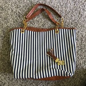 Striped tote bag